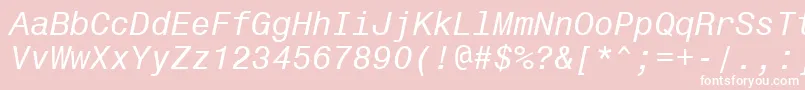 Monospace821ItalicBt Font – White Fonts on Pink Background