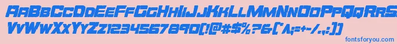 Orecrushercondital Font – Blue Fonts on Pink Background