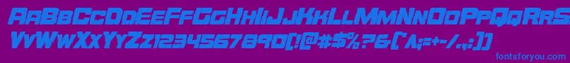 Orecrushercondital Font – Blue Fonts on Purple Background