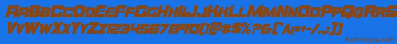 Orecrushercondital Font – Brown Fonts on Blue Background