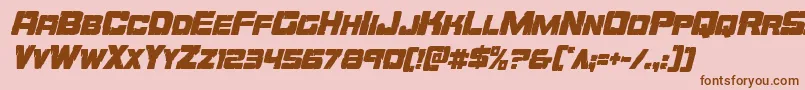 Orecrushercondital Font – Brown Fonts on Pink Background