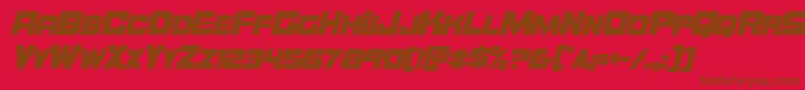 Orecrushercondital Font – Brown Fonts on Red Background