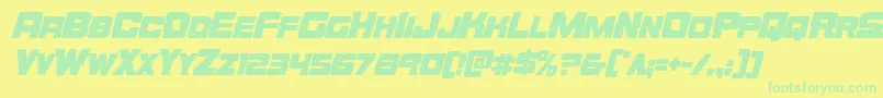 Orecrushercondital Font – Green Fonts on Yellow Background