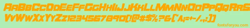 Orecrushercondital Font – Orange Fonts on Green Background