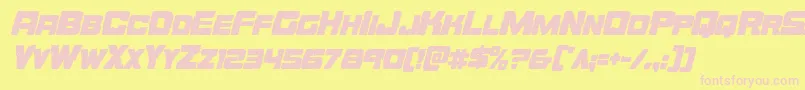 Orecrushercondital Font – Pink Fonts on Yellow Background