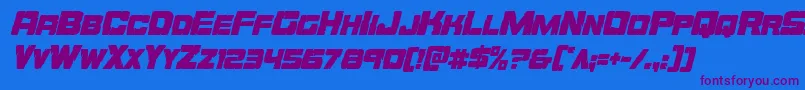 Orecrushercondital Font – Purple Fonts on Blue Background