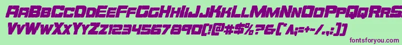 Orecrushercondital Font – Purple Fonts on Green Background