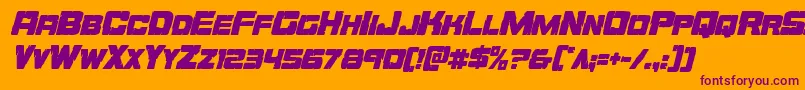 More about Orecrushercondital Font Orecrushercondital Font – Purple Fonts on Orange Background