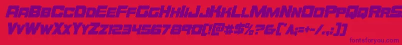 Orecrushercondital Font – Purple Fonts on Red Background