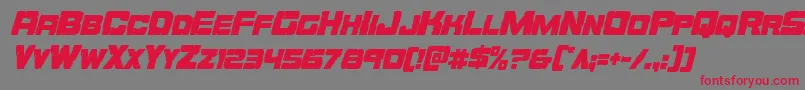 Orecrushercondital Font – Red Fonts on Gray Background