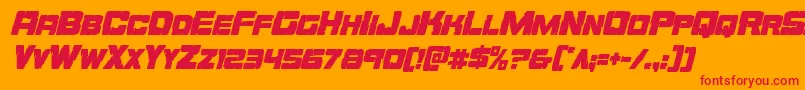 フォントOrecrushercondital – オレンジの背景に赤い文字