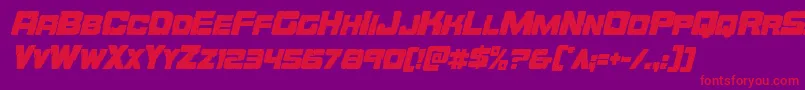 Orecrushercondital Font – Red Fonts on Purple Background