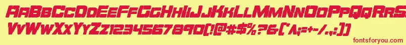 Orecrushercondital Font – Red Fonts on Yellow Background