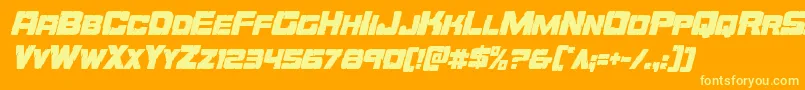 Orecrushercondital Font – Yellow Fonts on Orange Background