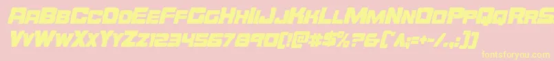Orecrushercondital Font – Yellow Fonts on Pink Background