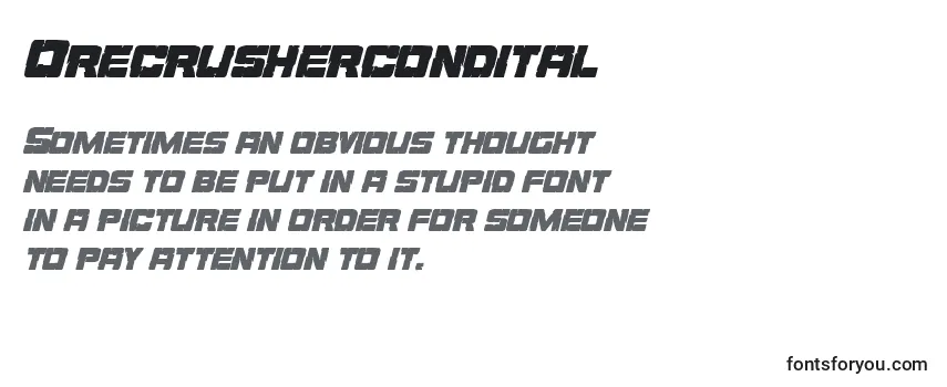 Review of the Orecrushercondital Font