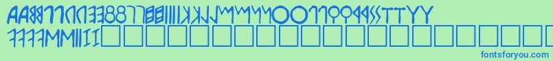 Etruscan Font – Blue Fonts on Green Background