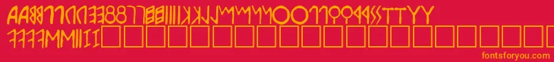 Etruscan Font – Orange Fonts on Red Background