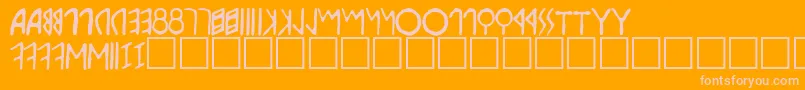 Etruscan Font – Pink Fonts on Orange Background