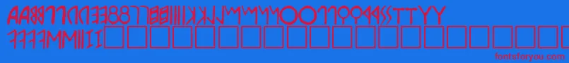 Etruscan Font – Red Fonts on Blue Background