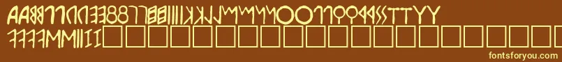 Etruscan Font – Yellow Fonts on Brown Background