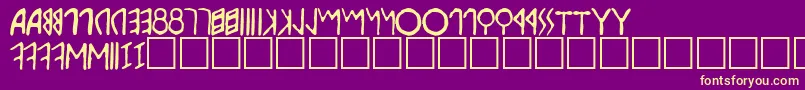 Etruscan Font – Yellow Fonts on Purple Background