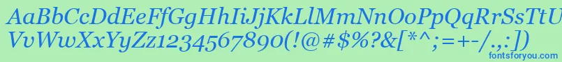 fuente GeorgiaItalic – Fuentes Azules Sobre Fondo Verde