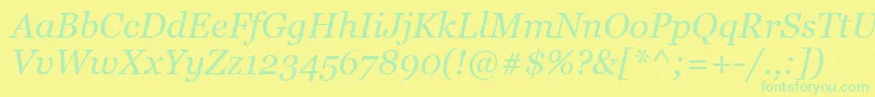 GeorgiaItalic Font – Green Fonts on Yellow Background