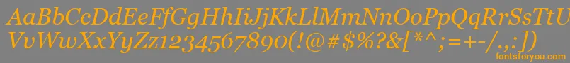 GeorgiaItalic Font – Orange Fonts on Gray Background