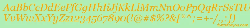 GeorgiaItalic Font – Orange Fonts on Green Background