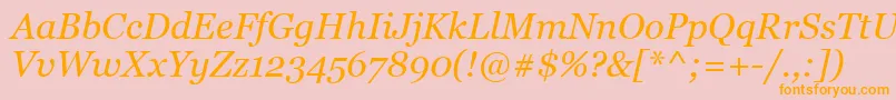 GeorgiaItalic Font – Orange Fonts on Pink Background