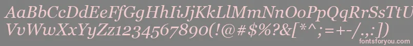 フォントGeorgiaItalic – 灰色の背景にピンクのフォント