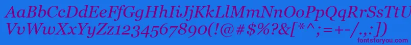 Czcionka GeorgiaItalic – fioletowe czcionki na niebieskim tle