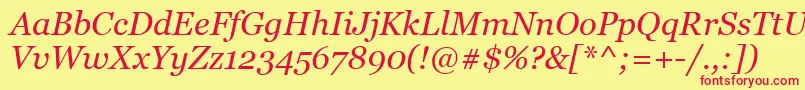 GeorgiaItalic Font – Red Fonts on Yellow Background