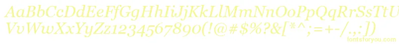 GeorgiaItalic Font – Yellow Fonts on White Background