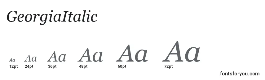 GeorgiaItalic Font Sizes