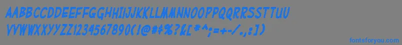 MufferawcdBolditalic Font – Blue Fonts on Gray Background