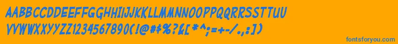 MufferawcdBolditalic Font – Blue Fonts on Orange Background