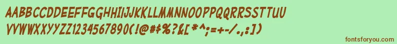 MufferawcdBolditalic Font – Brown Fonts on Green Background