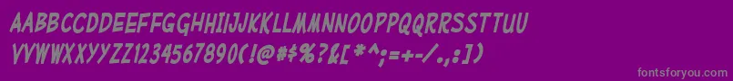 MufferawcdBolditalic Font – Gray Fonts on Purple Background