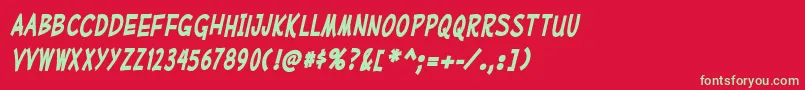 MufferawcdBolditalic Font – Green Fonts on Red Background