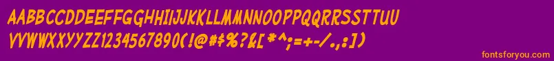 MufferawcdBolditalic Font – Orange Fonts on Purple Background