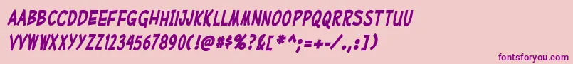 MufferawcdBolditalic Font – Purple Fonts on Pink Background