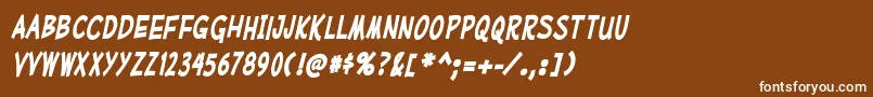 MufferawcdBolditalic Font – White Fonts on Brown Background