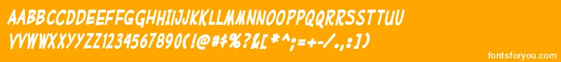 MufferawcdBolditalic Font – White Fonts on Orange Background