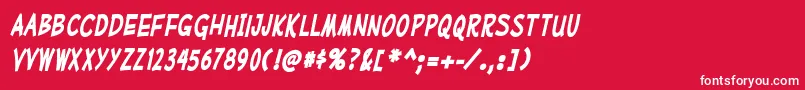 MufferawcdBolditalic Font – White Fonts on Red Background