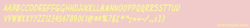 MufferawcdBolditalic Font – Yellow Fonts on Pink Background