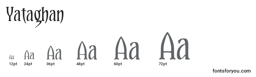Размеры шрифта Yataghan