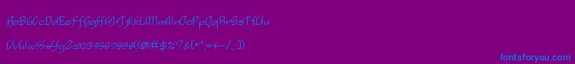 EnSimpleScript Font – Blue Fonts on Purple Background