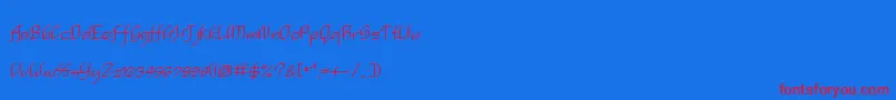 fuente EnSimpleScript – Fuentes Rojas Sobre Fondo Azul